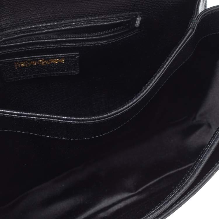Pre Owned Saint Laurent Black Leather Large Chyc Flap Shoulder Bag