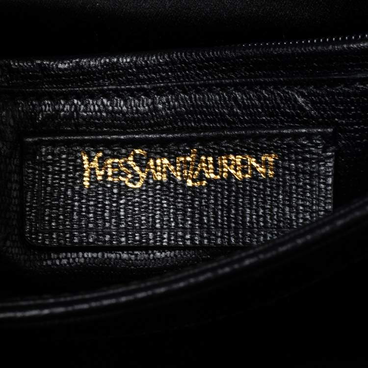 Pre Owned Saint Laurent Black Leather Large Chyc Flap Shoulder Bag