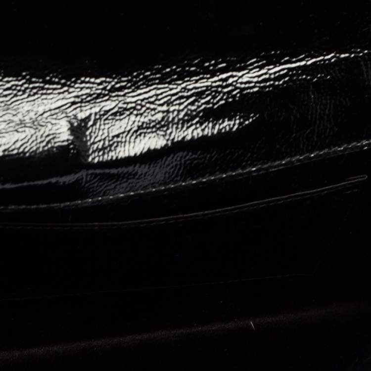 Pre Owned Yves Saint Laurent Black Patent Leather Belle De Jour Clutch