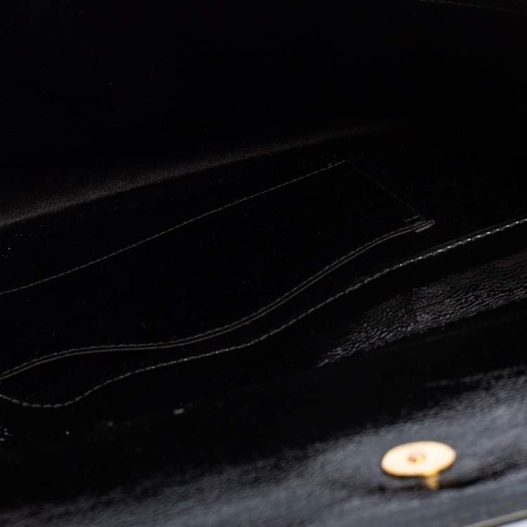 Pre Owned Yves Saint Laurent Black Patent Leather Belle De Jour Clutch