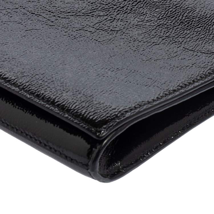 Pre Owned Yves Saint Laurent Black Patent Leather Belle De Jour Clutch