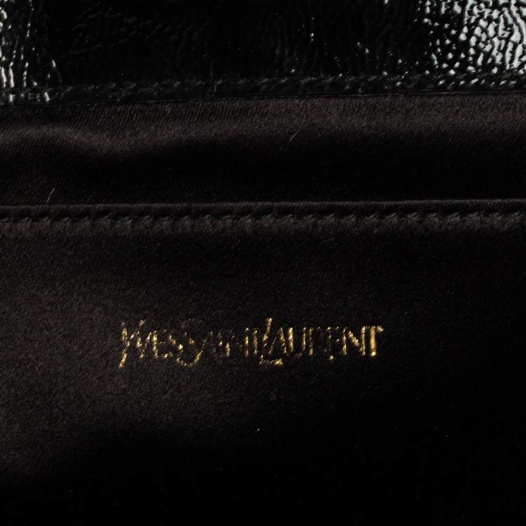 Pre Owned Yves Saint Laurent Black Patent Leather Belle De Jour Clutch