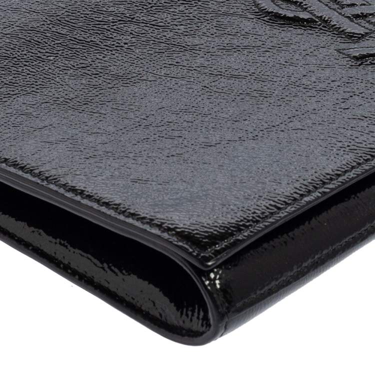 Pre Owned Yves Saint Laurent Black Patent Leather Belle De Jour Clutch