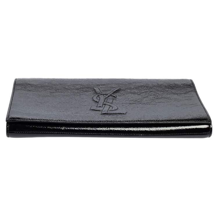 Pre Owned Yves Saint Laurent Black Patent Leather Belle De Jour Clutch