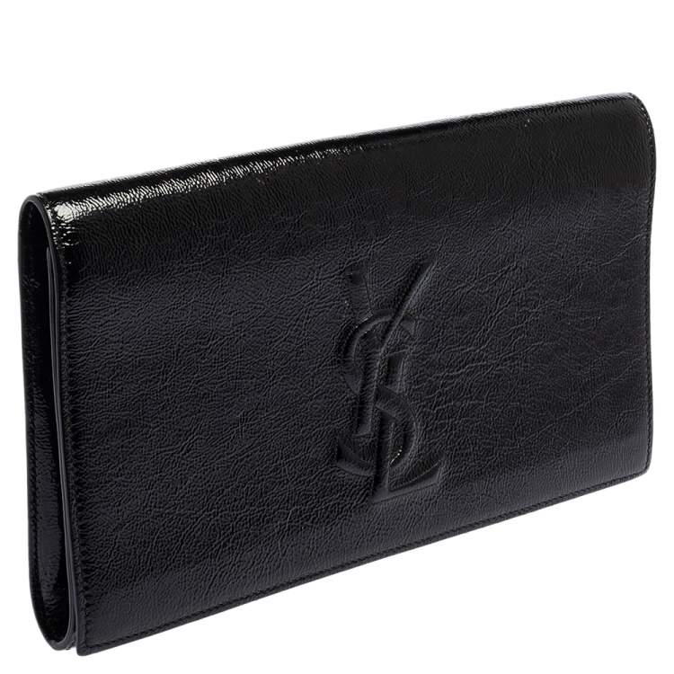 Pre Owned Yves Saint Laurent Black Patent Leather Belle De Jour Clutch