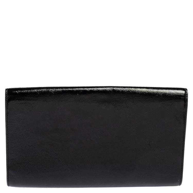 Pre Owned Yves Saint Laurent Black Patent Leather Belle De Jour Clutch