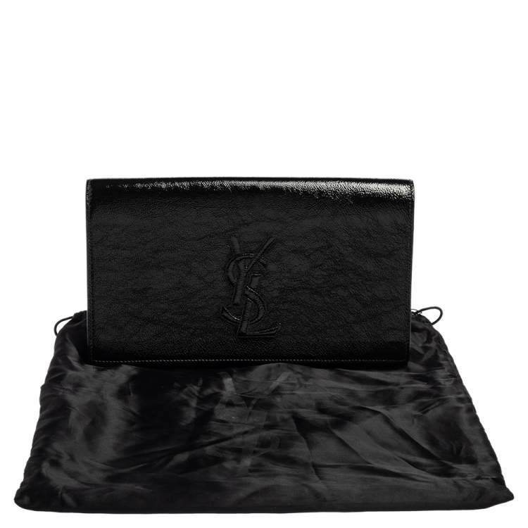 Pre Owned Yves Saint Laurent Black Patent Leather Belle De Jour Clutch