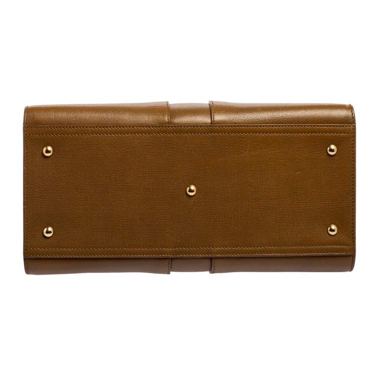 Pre Owned Yves Saint Laurent Brown Leather Medium Cabas Chyc Tote