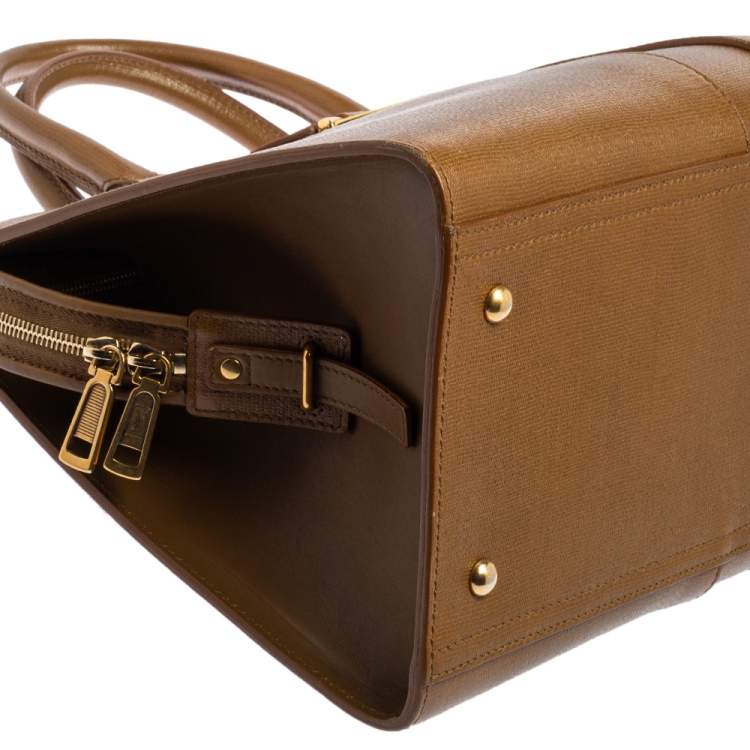 Pre Owned Yves Saint Laurent Brown Leather Medium Cabas Chyc Tote