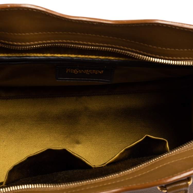 Pre Owned Yves Saint Laurent Brown Leather Medium Cabas Chyc Tote