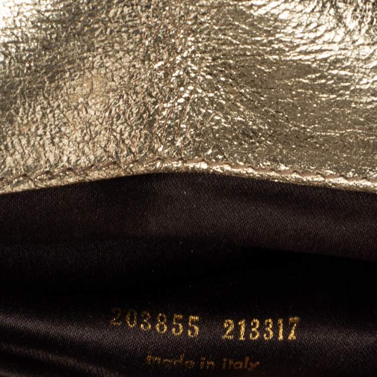 Pre Owned Yves Saint Laurent Metallic Gold Leather Belle De Jour Clutch