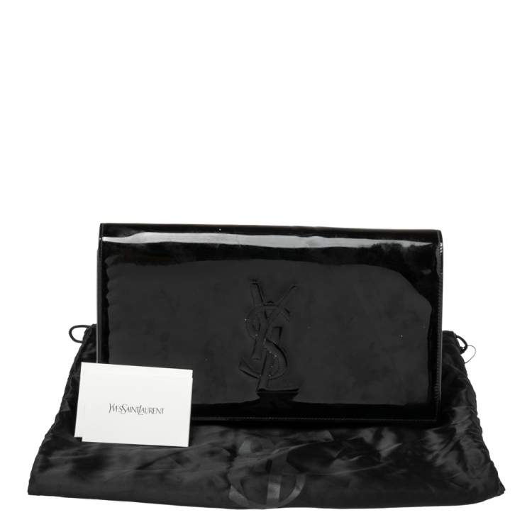 Pre Owned Yves Saint Laurent Black Patent Leather Belle De Jour Clutch