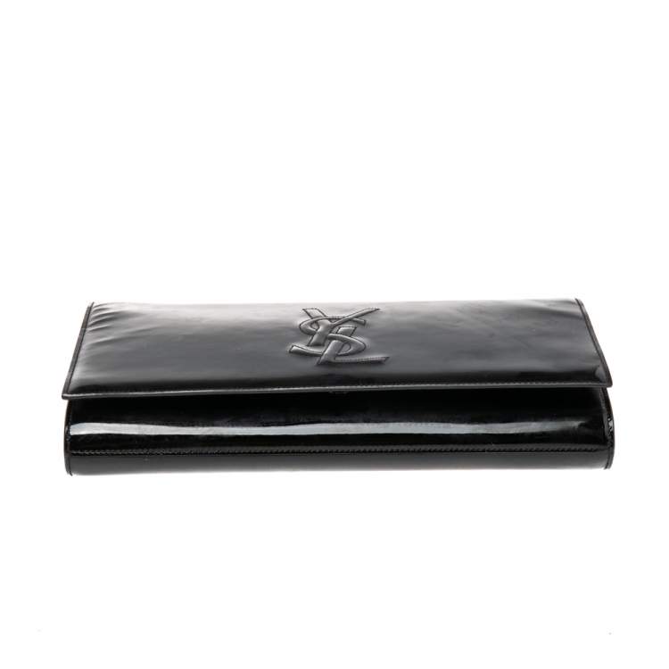 Pre Owned Yves Saint Laurent Black Patent Leather Belle De Jour Clutch