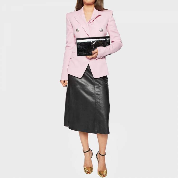 Pre Owned Yves Saint Laurent Black Patent Leather Belle De Jour Clutch