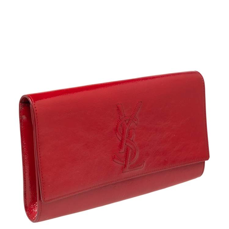 Pre Owned Yves Saint Laurent Red Patent Leather Belle De Jour Clutch