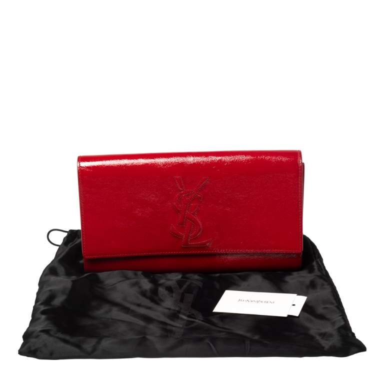 Pre Owned Yves Saint Laurent Red Patent Leather Belle De Jour Clutch