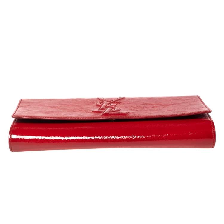 Pre Owned Yves Saint Laurent Red Patent Leather Belle De Jour Clutch