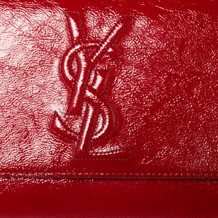 Pre Owned Yves Saint Laurent Red Patent Leather Belle De Jour Clutch
