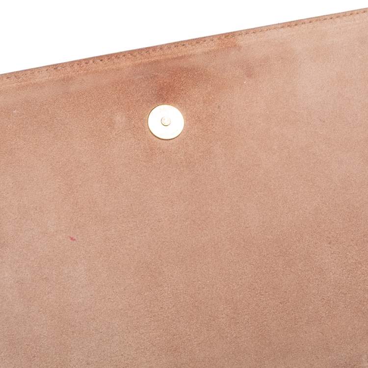 Pre Owned Yves Saint Laurent Beige Patent Leather Belle De Jour Flap Clutch