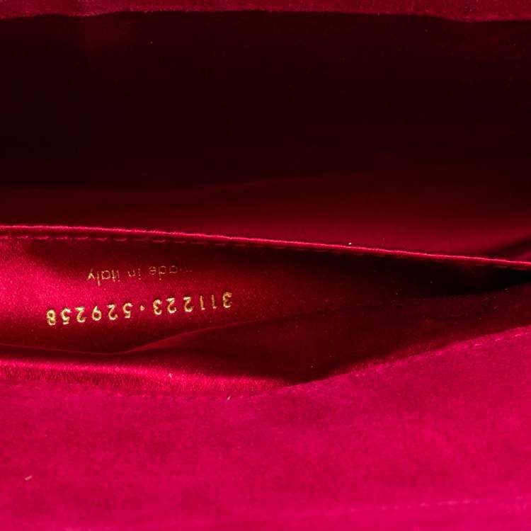 Pre Owned Yves Saint Laurent Magenta Patent Leather Belle De Jour Flap Clutch
