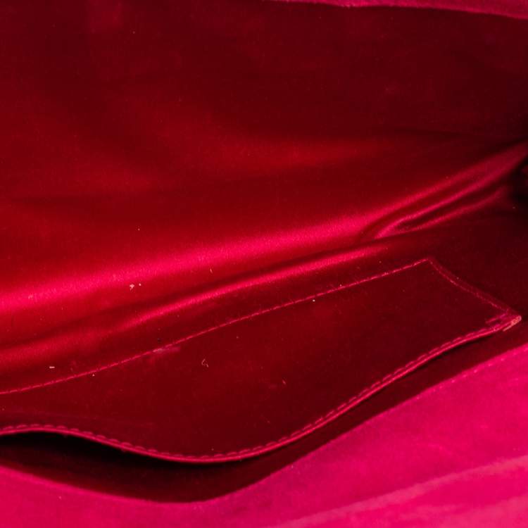 Pre Owned Yves Saint Laurent Magenta Patent Leather Belle De Jour Flap Clutch