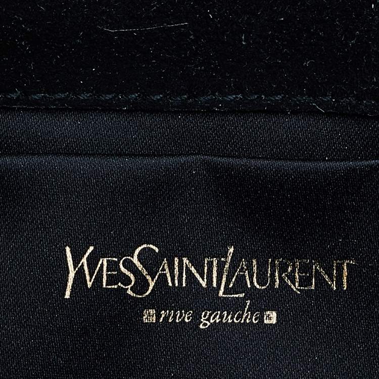 Pre Owned Yves Saint Laurent Suede And Sequins Fringe Flap Clutch