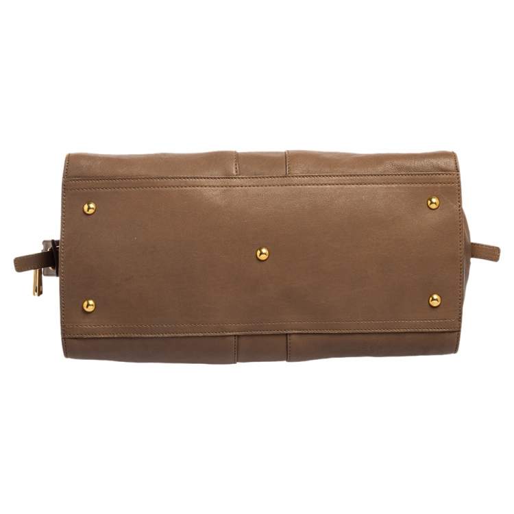 Pre Owned Yves Saint Laurent Brown Leather Medium Cabas Chyc Tote