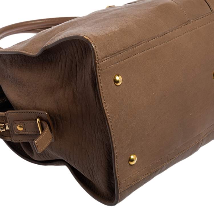Pre Owned Yves Saint Laurent Brown Leather Medium Cabas Chyc Tote