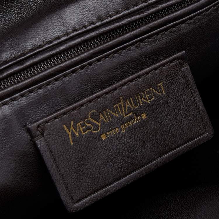 Pre Owned Yves Saint Laurent Brown Ostrich Leather Medium Muse Satchel