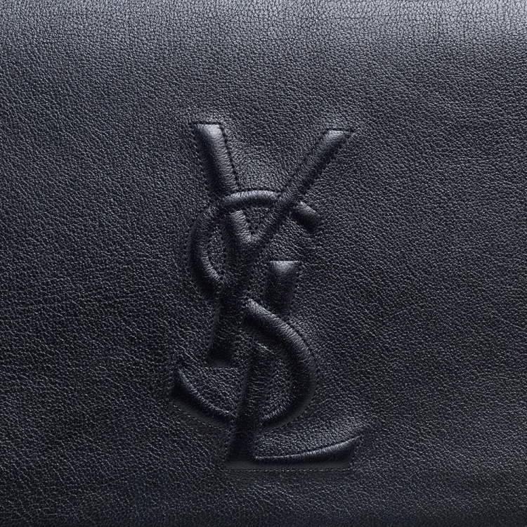 Pre Owned Yves Saint Laurent Black Leather Belle De Jour Flap Clutch