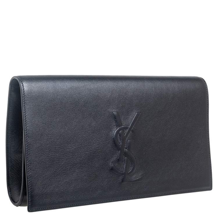 Pre Owned Yves Saint Laurent Black Leather Belle De Jour Flap Clutch