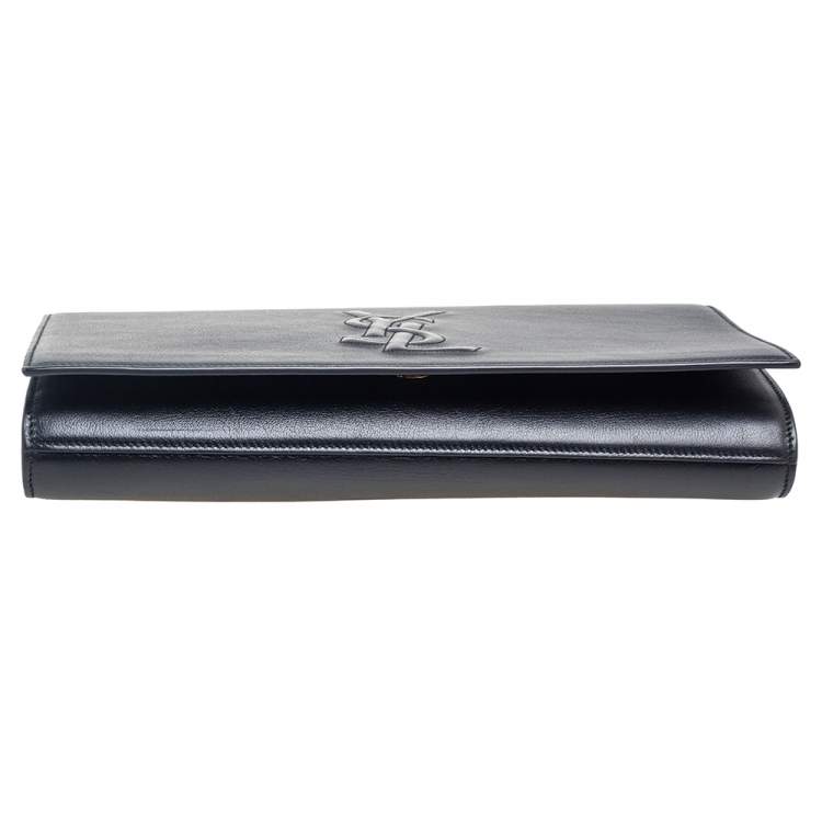 Pre Owned Yves Saint Laurent Black Leather Belle De Jour Flap Clutch