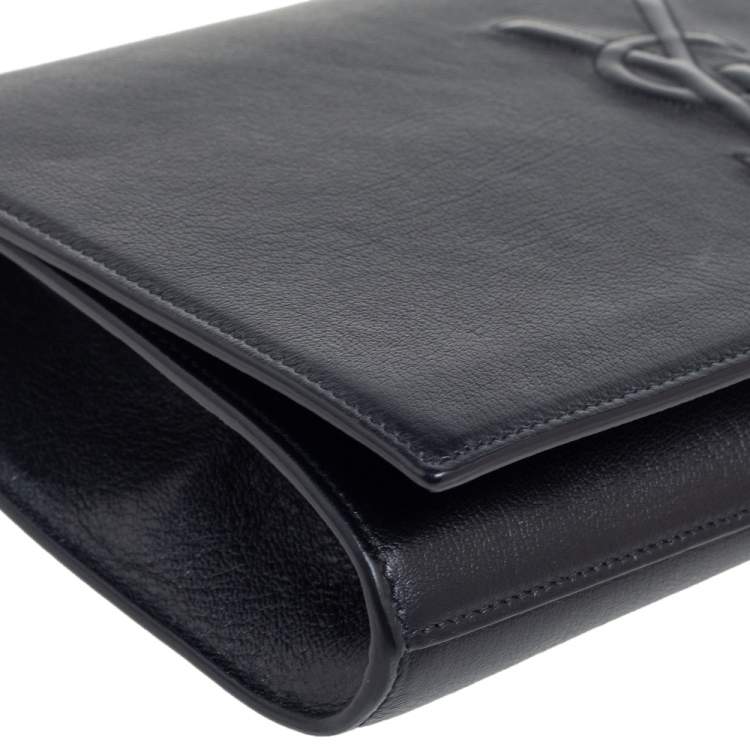 Pre Owned Yves Saint Laurent Black Leather Belle De Jour Flap Clutch