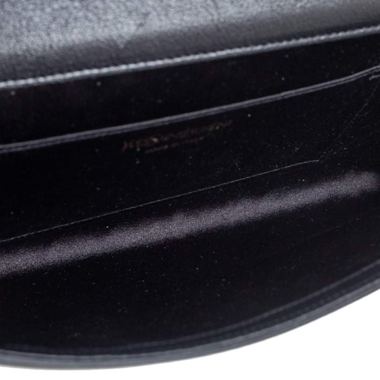 Pre Owned Yves Saint Laurent Black Leather Belle De Jour Flap Clutch