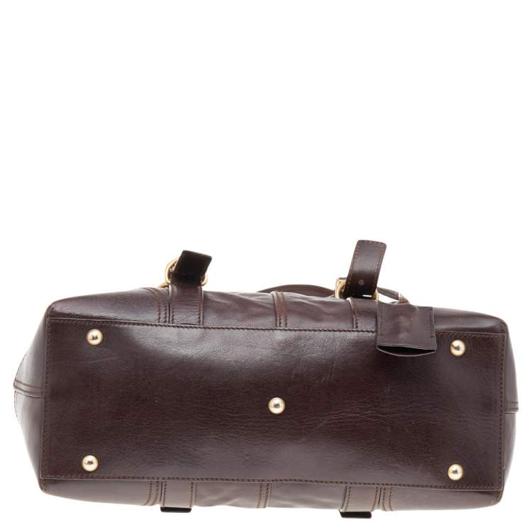 Pre Owned Yves Saint Laurent Dark Brown Leather Muse Bag