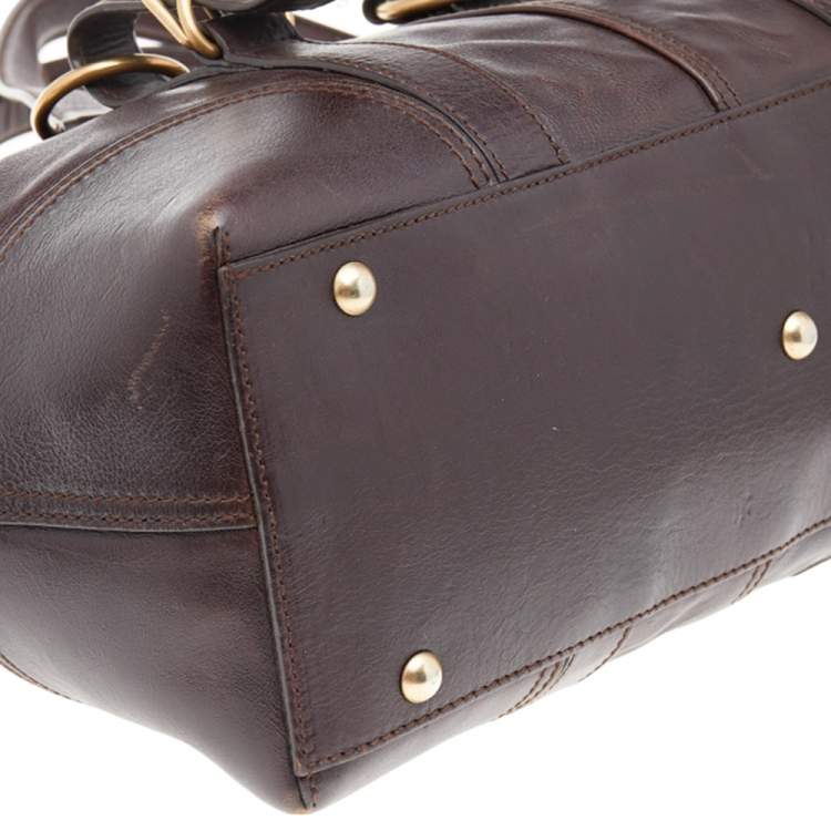 Pre Owned Yves Saint Laurent Dark Brown Leather Muse Bag