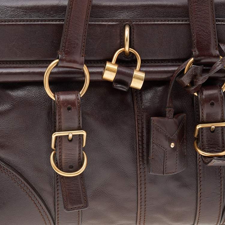 Pre Owned Yves Saint Laurent Dark Brown Leather Muse Bag