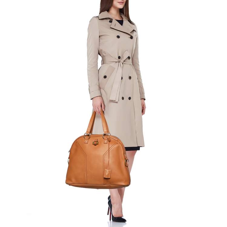 Pre Owned Yves Saint Laurent Tan Leather Large Muse Satchel