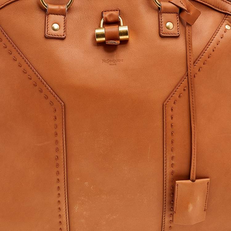 Pre Owned Yves Saint Laurent Tan Leather Large Muse Satchel