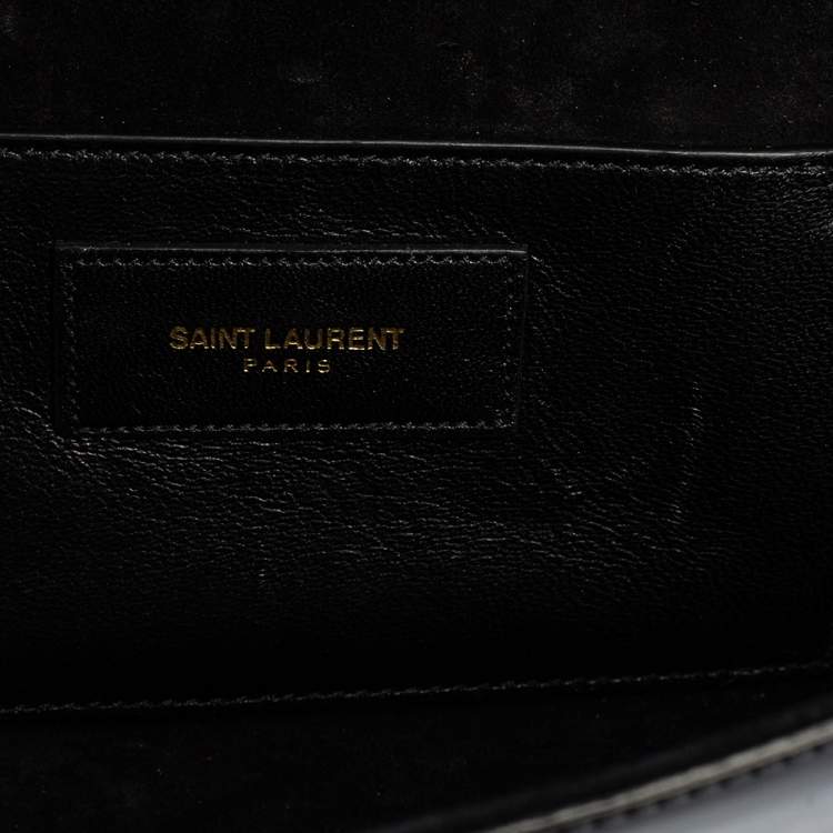 Pre Owned Saint Laurent Black Patent Leather Kate Tassel Clutch