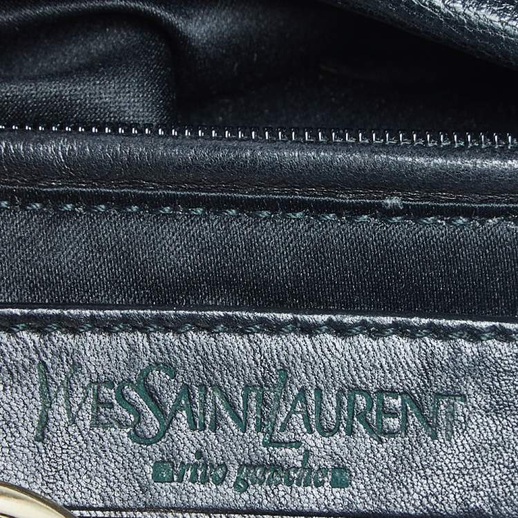 Pre Owned Yves Saint Laurent Black Leather Rive Gauche Mombasa Hobo
