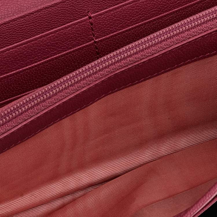 Pre Owned Yves Saint Laurent Rose Pink Leather Belle De Jour Wallet