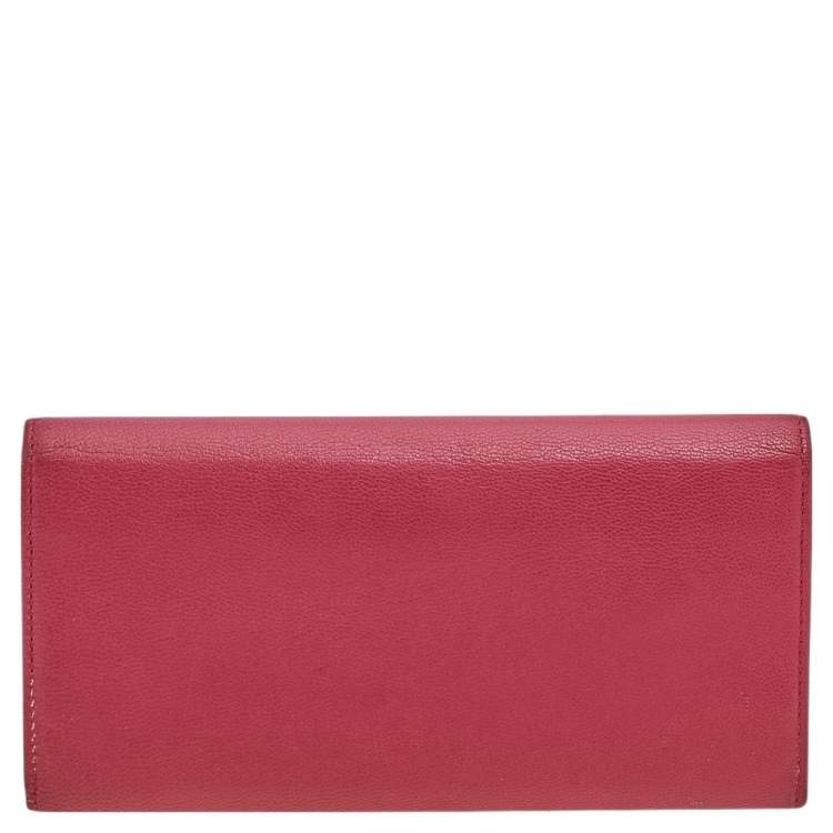 Pre Owned Yves Saint Laurent Rose Pink Leather Belle De Jour Wallet