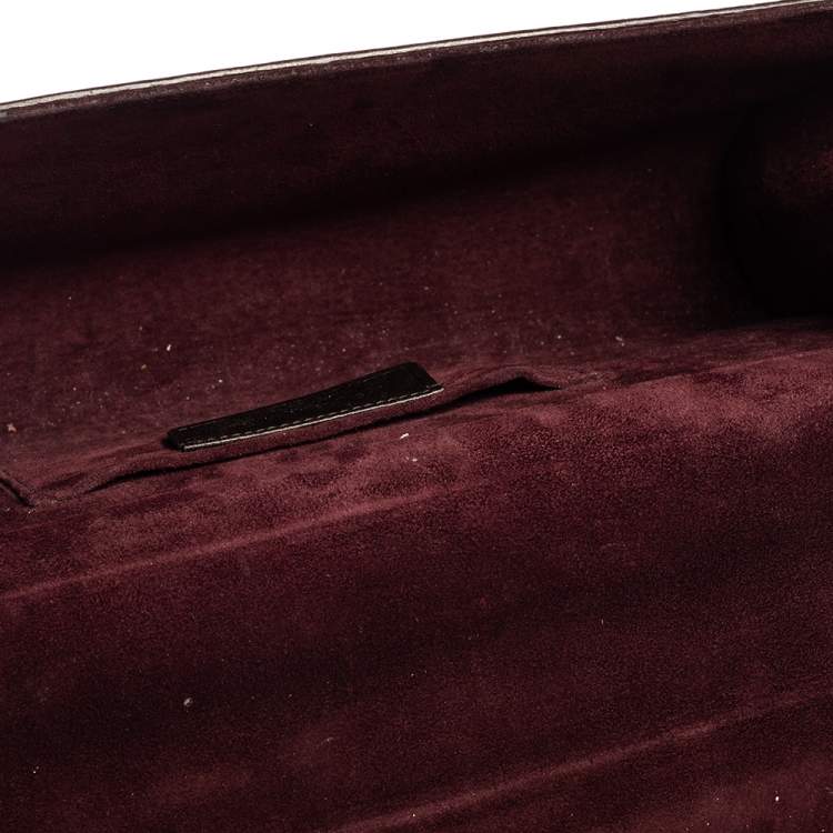 Pre Owned Yves Saint Laurent Burgundy Leather Clutch