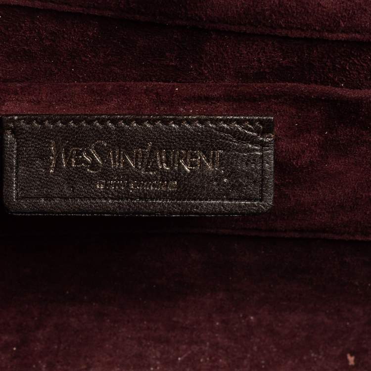 Pre Owned Yves Saint Laurent Burgundy Leather Clutch
