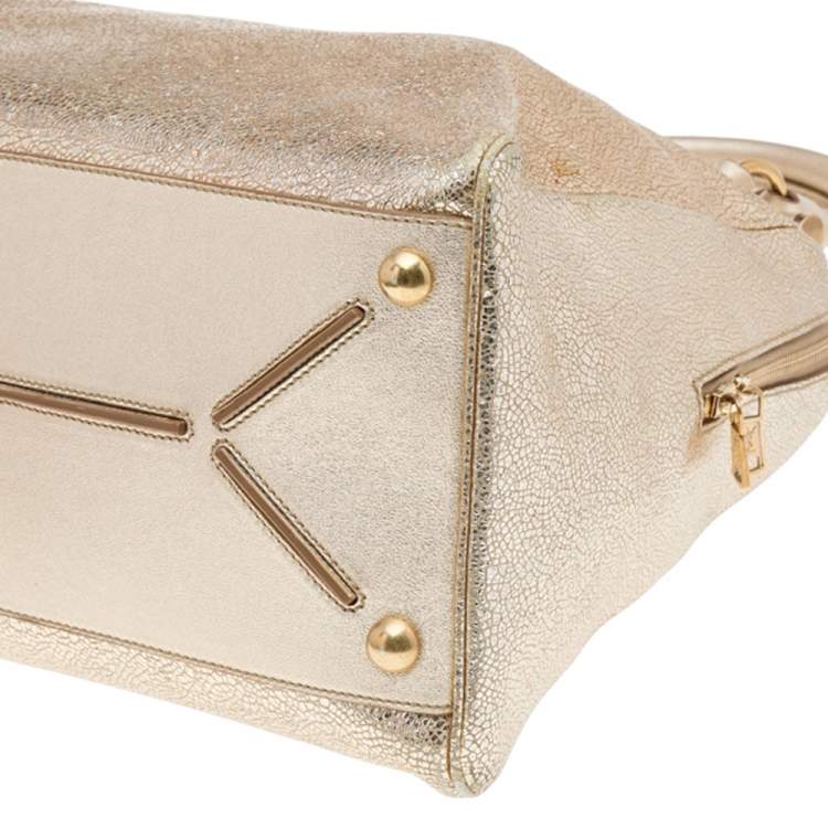 Pre Owned Yves Saint Laurent Metallic Gold Leather Medium Majorelle Bag