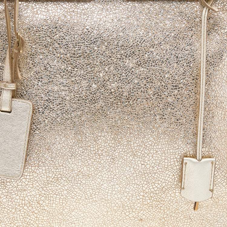 Pre Owned Yves Saint Laurent Metallic Gold Leather Medium Majorelle Bag