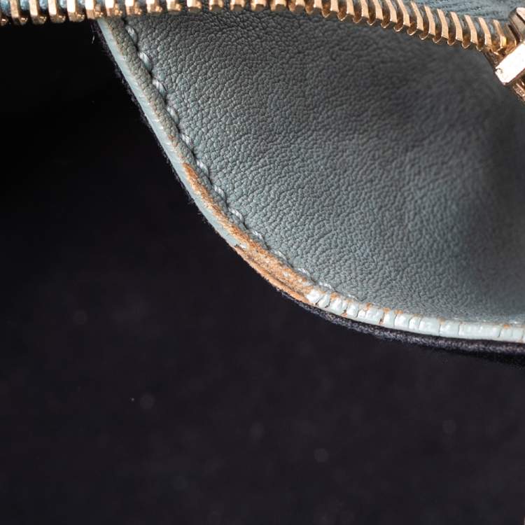Pre Owned Yves Saint Laurent Pale Blue Leather Small Cabas Chyc Tote