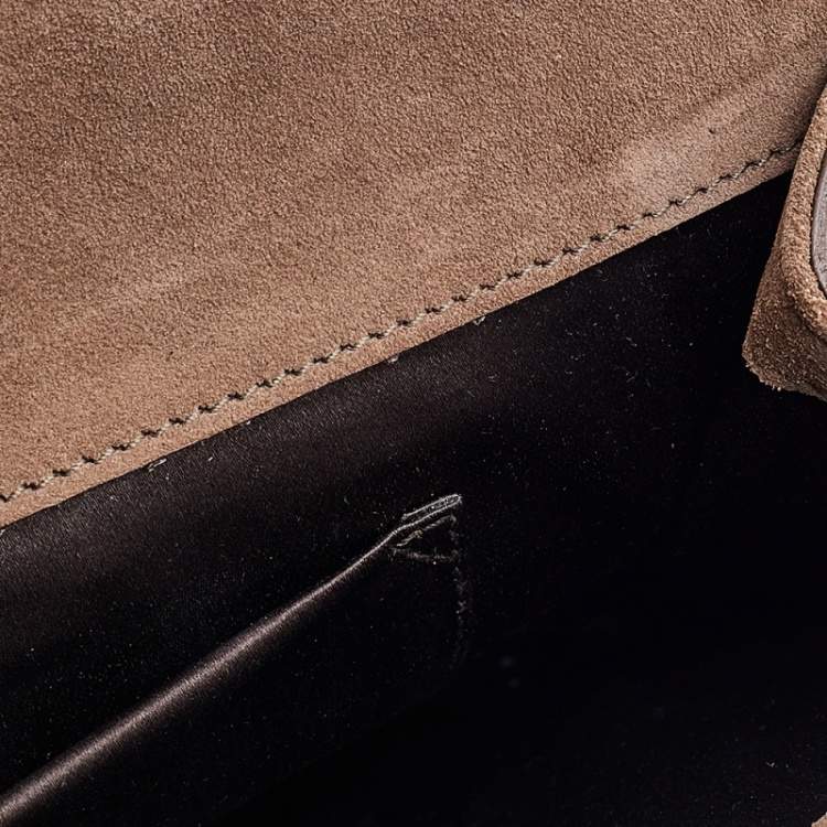 Pre Owned Yves Saint Laurent Brown Lizard Embossed Leather Y-Ligne Clutch