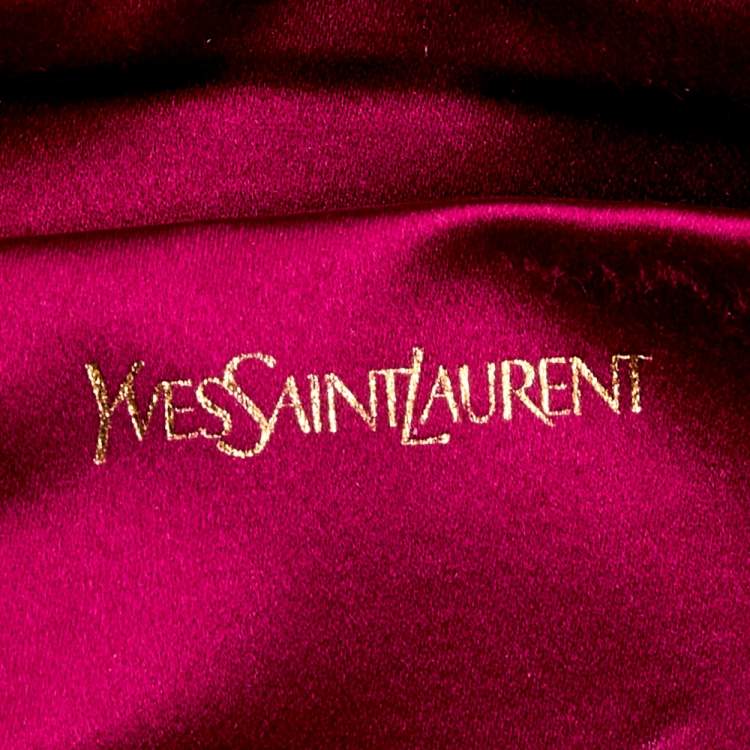 Pre Owned Yves Saint Laurent Purple Leather Large Sac De Jour Clutch